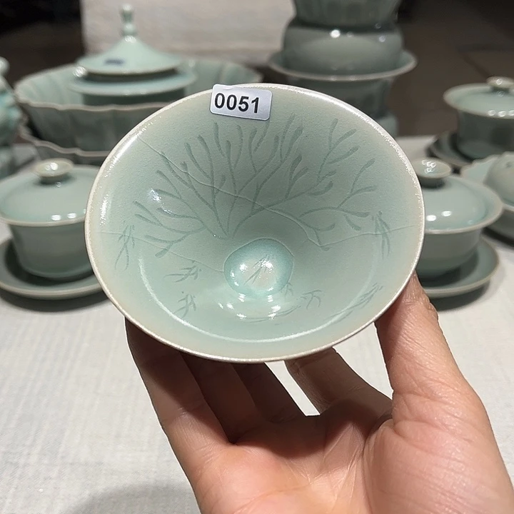 杯0051 青鸾汝瓷汝州发货瑕