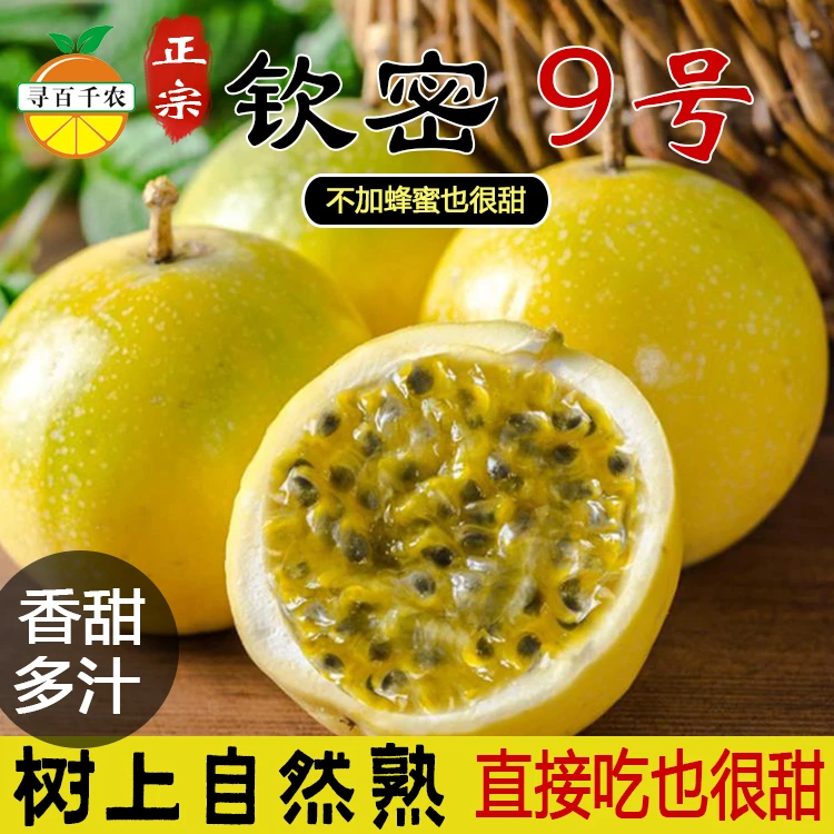 黄金百香果钦蜜九号正宗广西香甜多汁孕妇当季水果送开果器包邮
