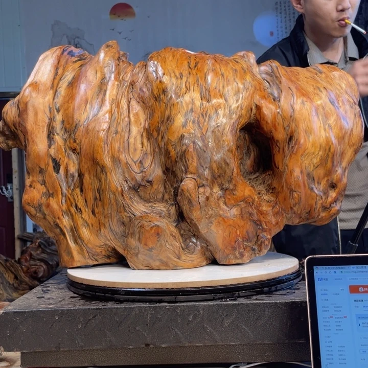 绿***沙木千年琥珀木天然摆件22