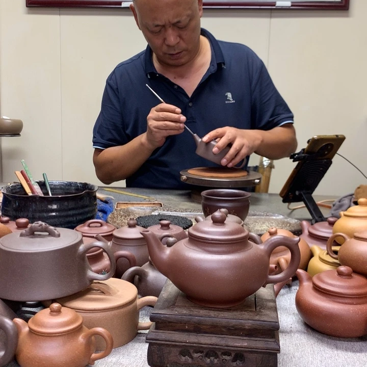 茶壶紫泥笑樱230 C半手工制作
