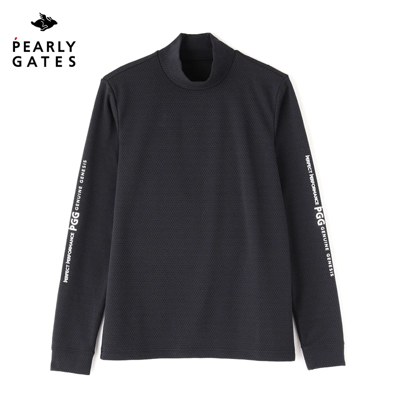 Pearly Gates高尔夫服装男士PG春秋圆领套头长袖半高领打底衫男装