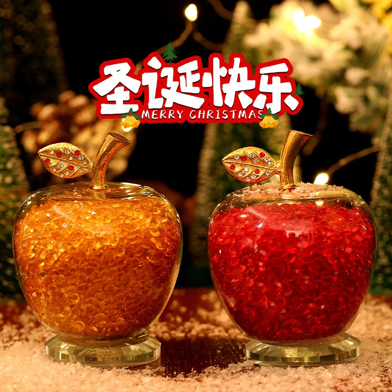 圣诞节礼物创意水晶苹果摆件送女朋友闺蜜平安夜小礼品工艺品