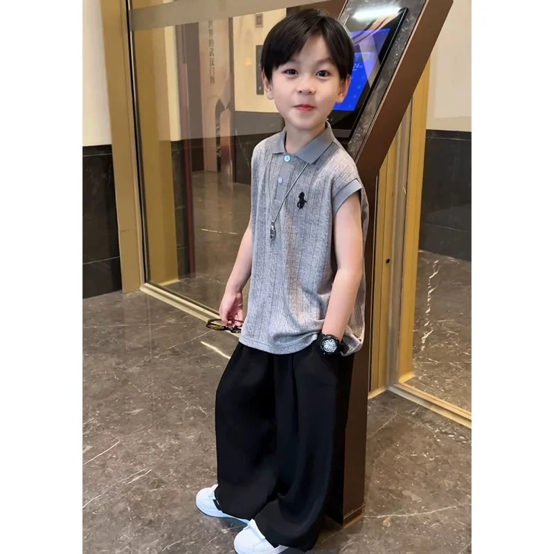 男童套装夏装2025新款儿童帅气时髦薄款短袖t恤男孩夏季POLO衫潮T