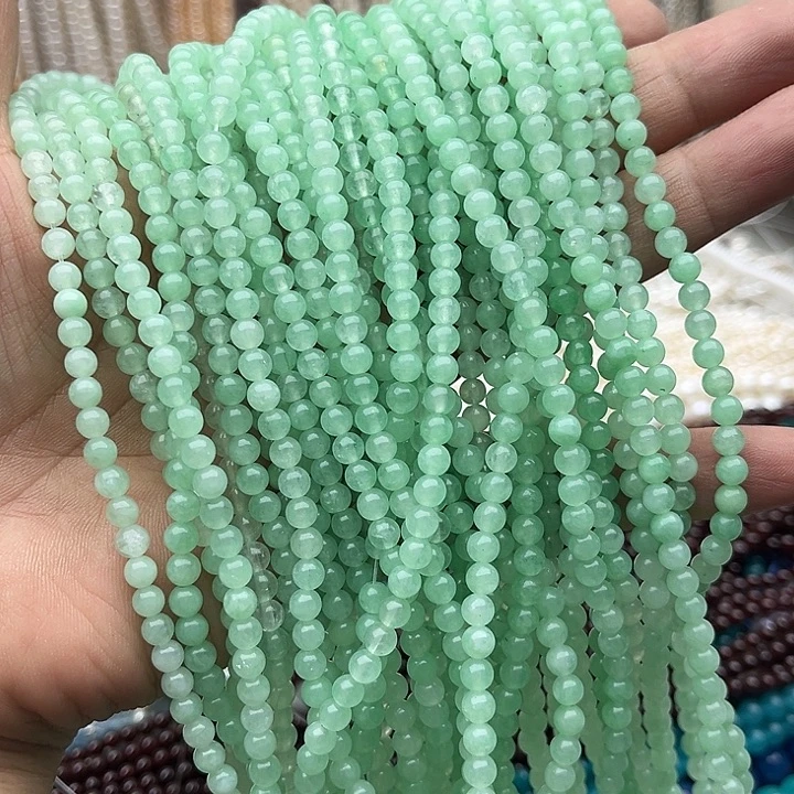 玛瑙/玉髓未镶嵌珠宝半成品2条4mm左右翡翠玉
