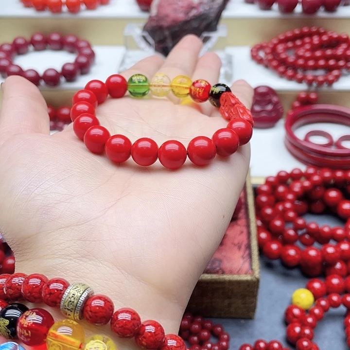 天然辰砂帝王砂卡10做耳钉