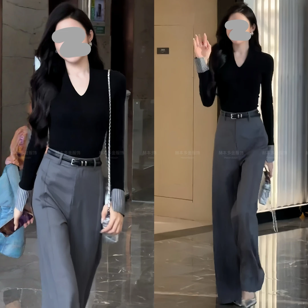 2025秋冬新款轻奢高级感轻职舒适气质上衣法式垂感休闲裤时尚套装