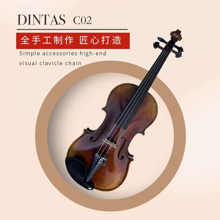 DINTAS/丁塔斯C02手工实木虎纹小提琴适合成人初学者考级演奏
