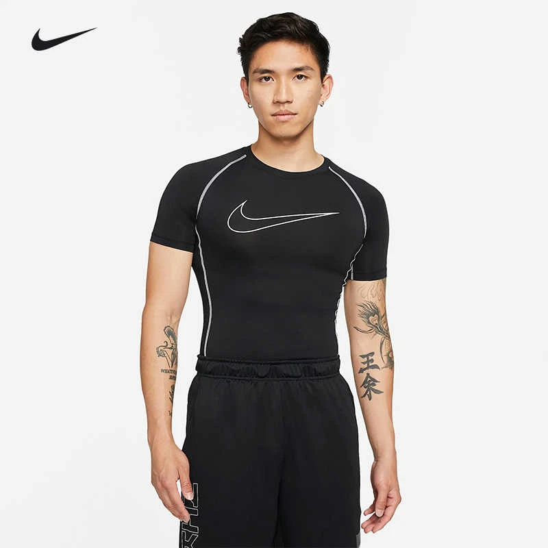NIKE/耐克男子健身速干透气吸湿紧身衣训练跑步运动短袖T恤DD1993