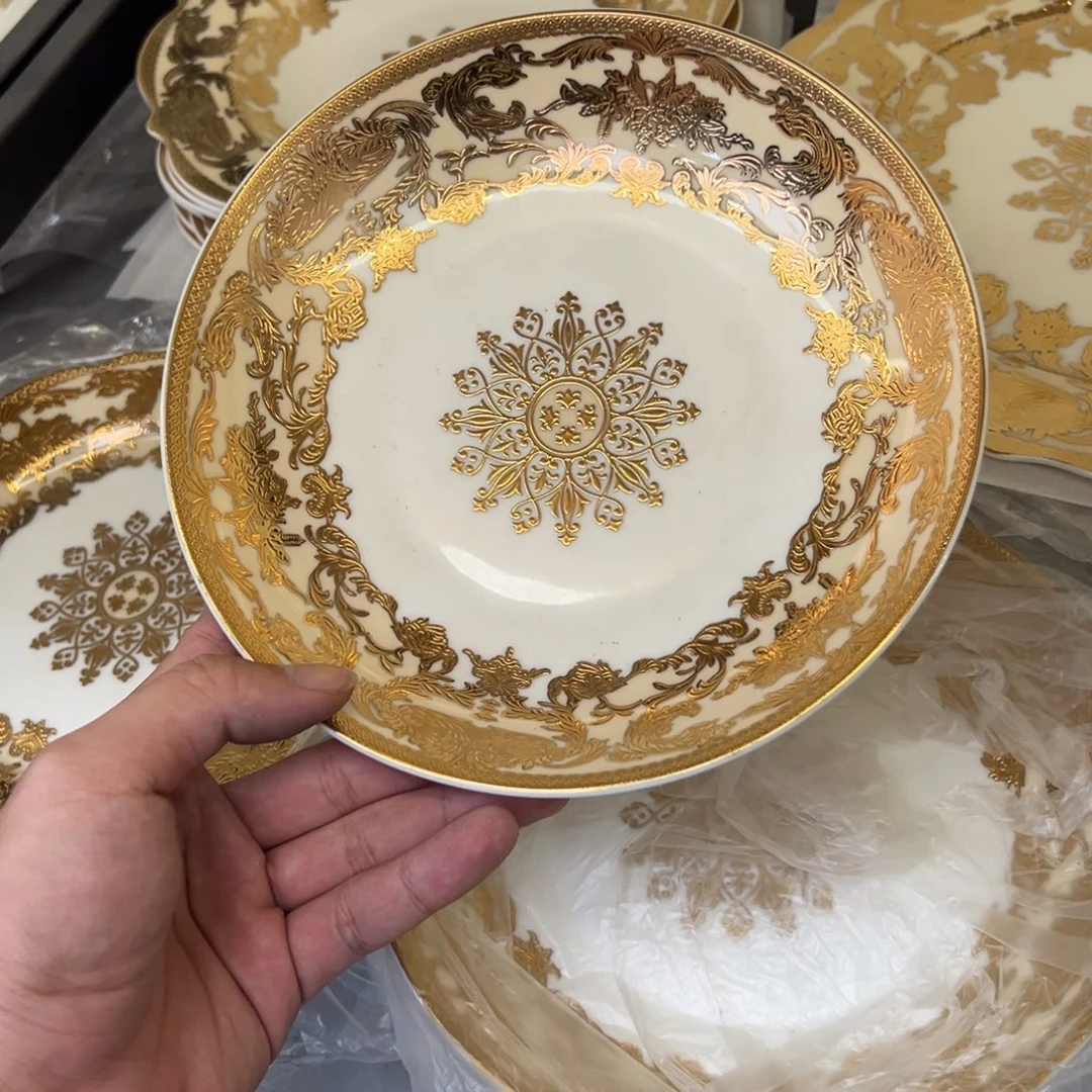 瓷片8寸深菜盘两个一单尾单