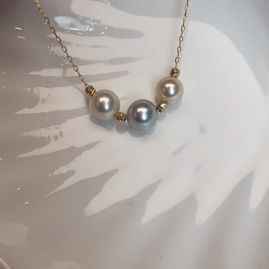 海水珍珠项链银S925镶嵌