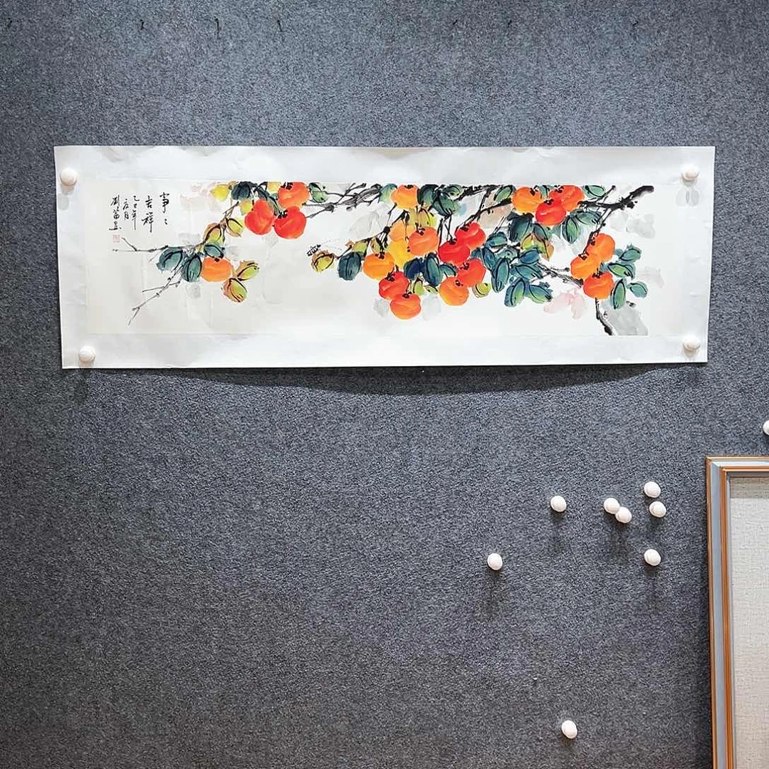 国画纯手绘画心原创
