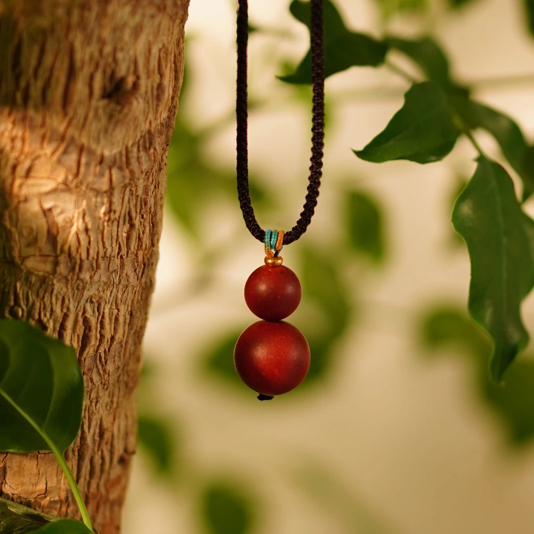 【花蕊夫人】双珠项链古法合香珠手工天然香材