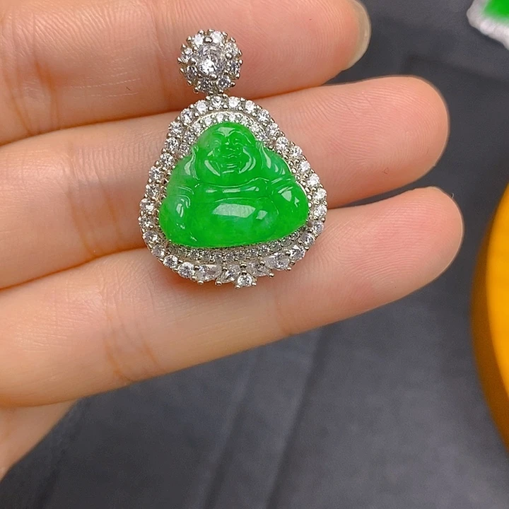 翡翠银S925镶嵌颈饰