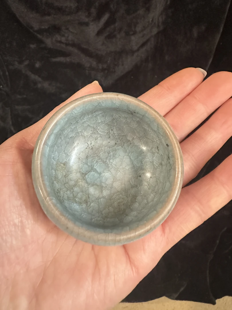 官窑冰片杯，古玩老窑老货