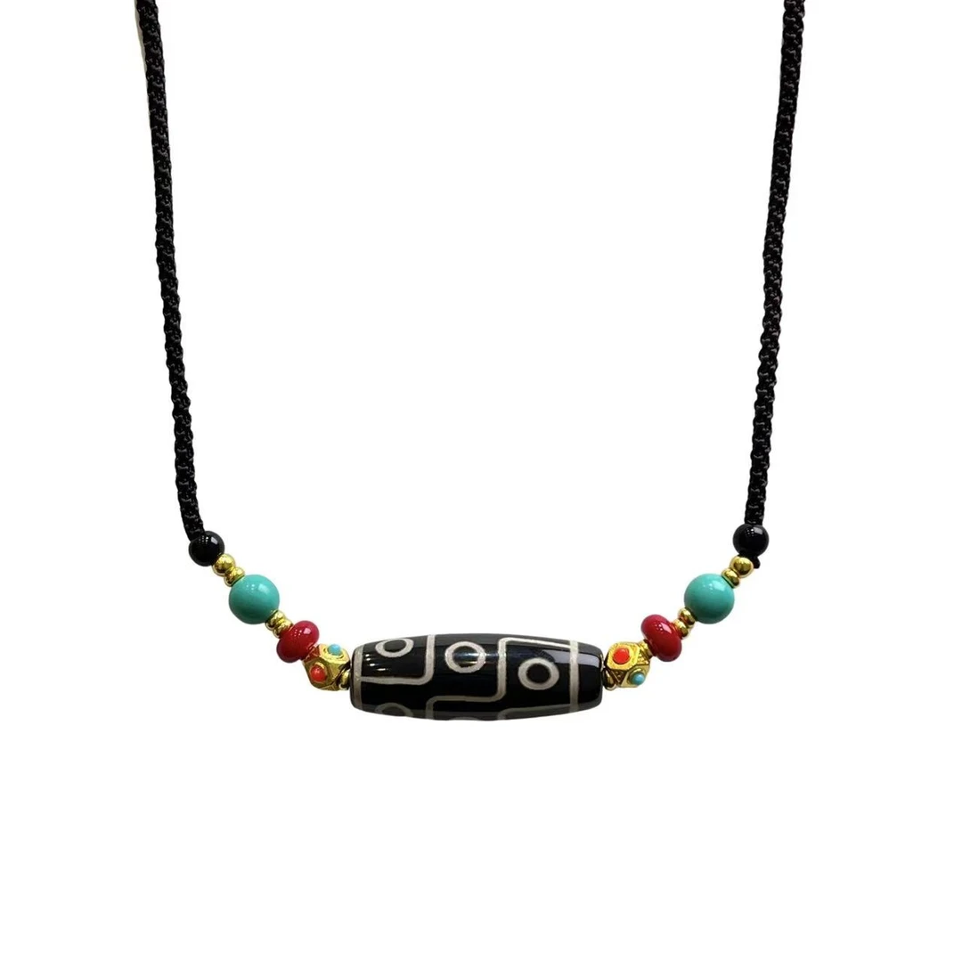 藏传大九眼添珠DIY项链 H05-73