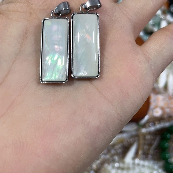 玛瑙/玉髓合金珠宝半成品2个美国彩贝吊坠