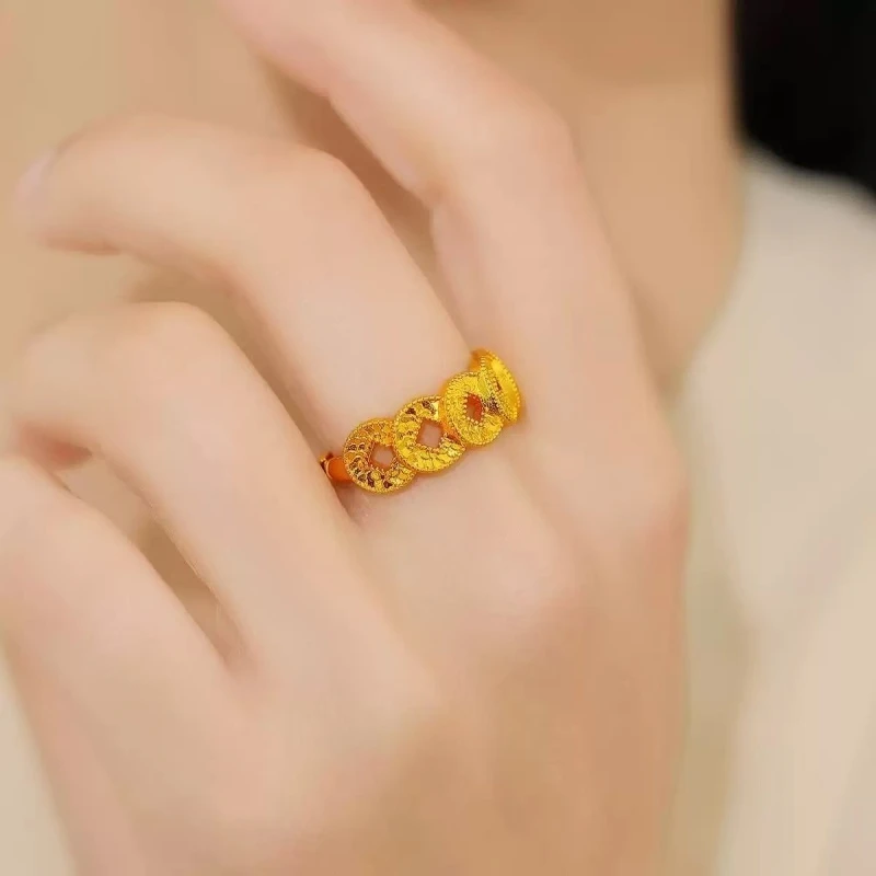 铜合金戒指 铜合金戒指D357时尚轻奢气质百搭优雅戒指