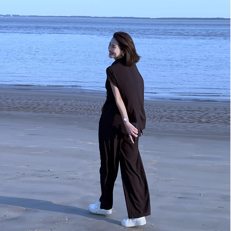 陈小木私服 休闲慵懒风气质时尚显瘦套装女神秘黑森林XSNH-423