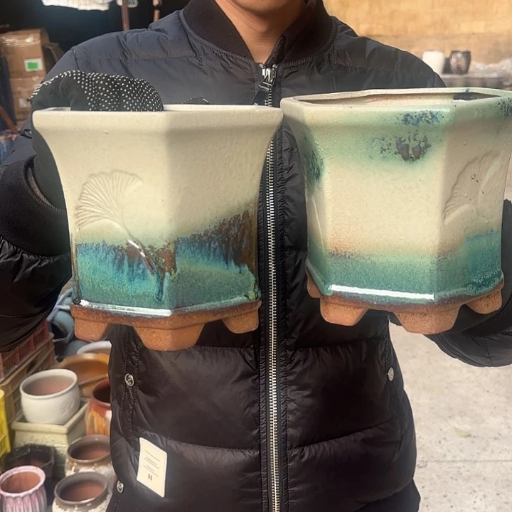 红陶复古绿两个口径18高度16