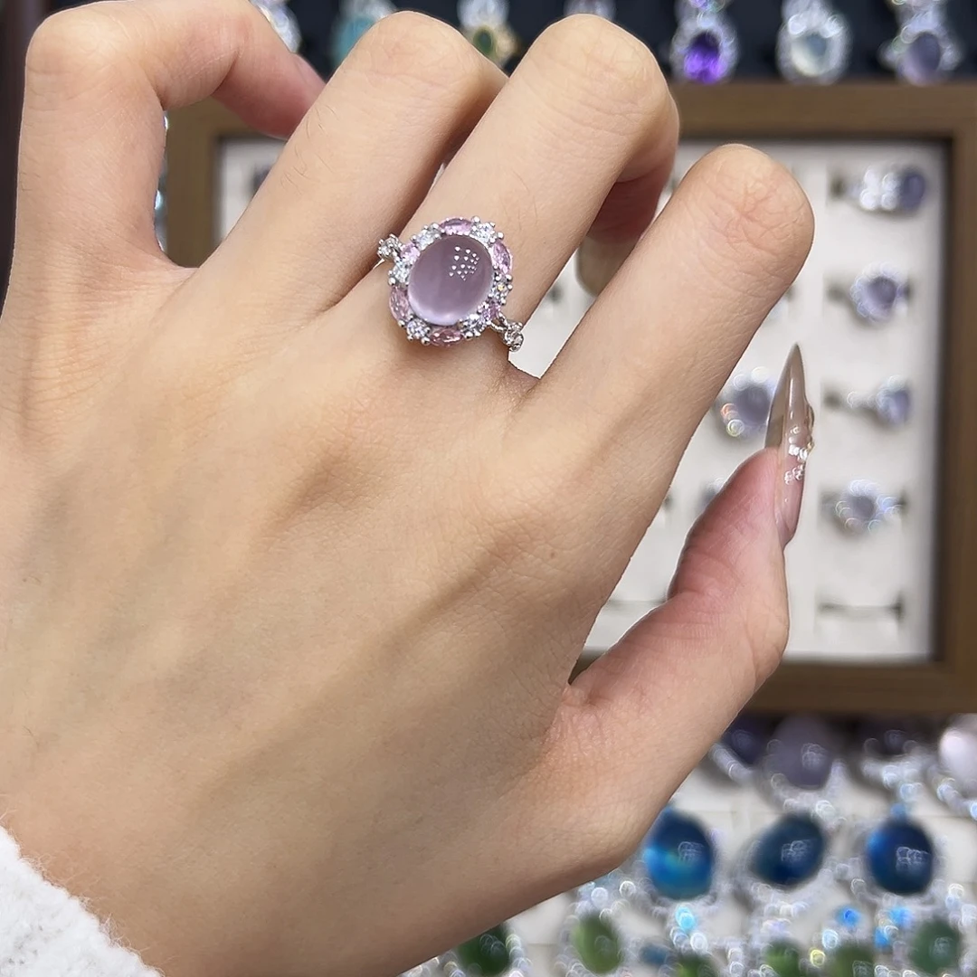 银S925镶嵌戒指萤石