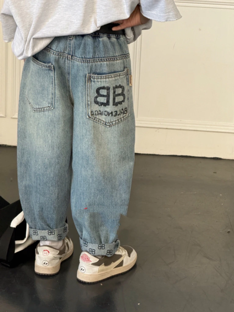 男童春秋直筒洋气酷帅牛仔裤2025新款中大童儿童时尚百搭透气裤子