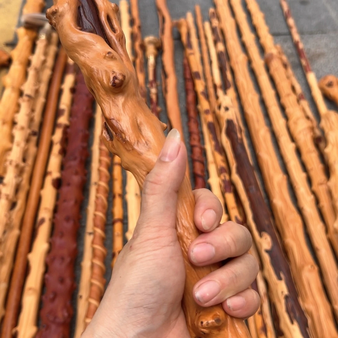 用***7香榧木南对节疤文明杖两个精品