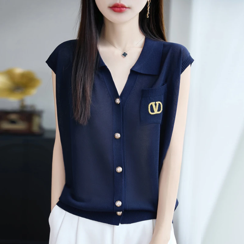 针织衫v领夏季条纹小香风上衣百搭夏季洋气毛针织衫气质显瘦短款