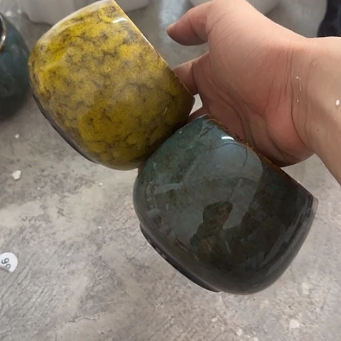 瓷片瑕疵9厘米蓝➕黄小组合