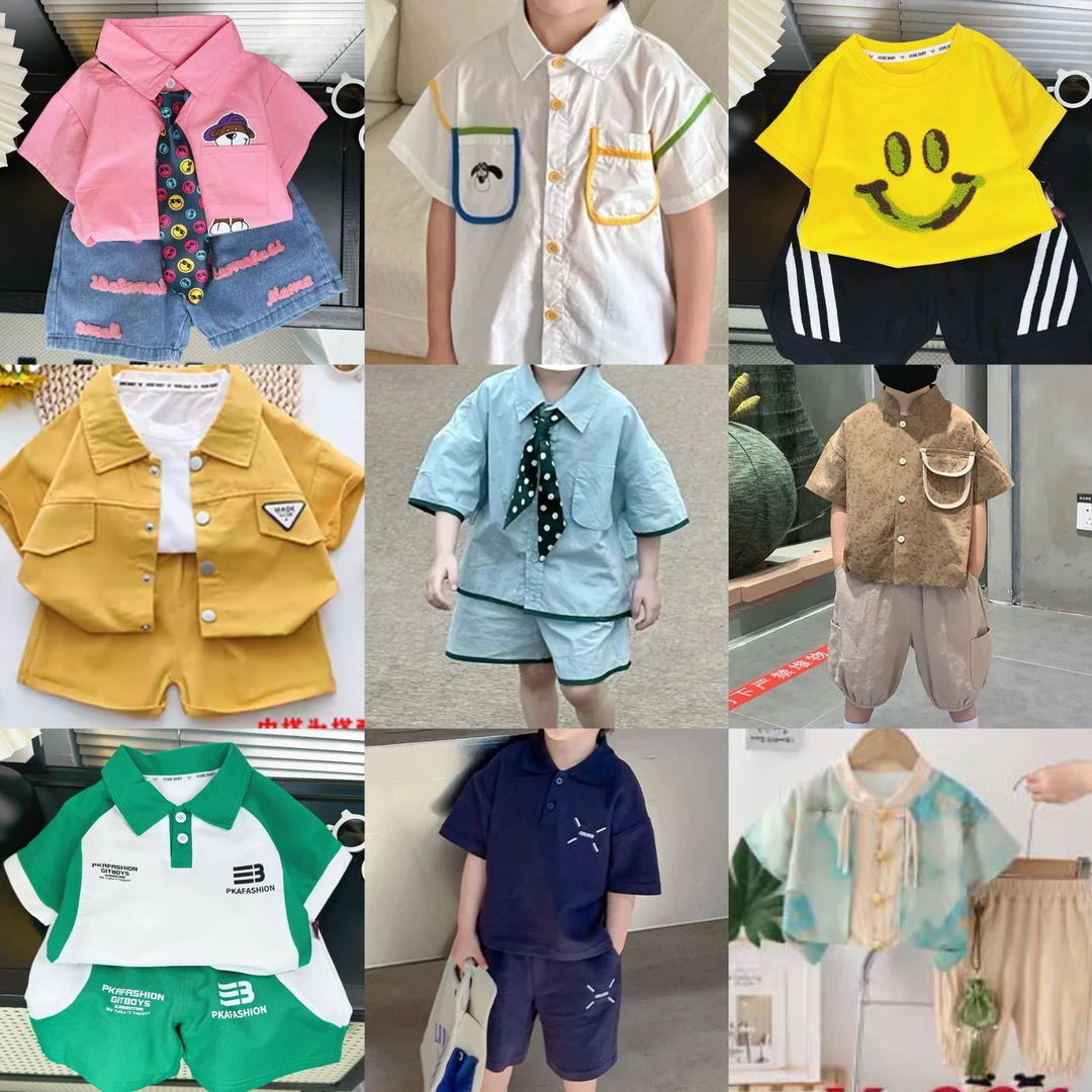 2025季末清货组合宝宝夏季童装男女小孩短袖短裤童装洋气2-3岁薄