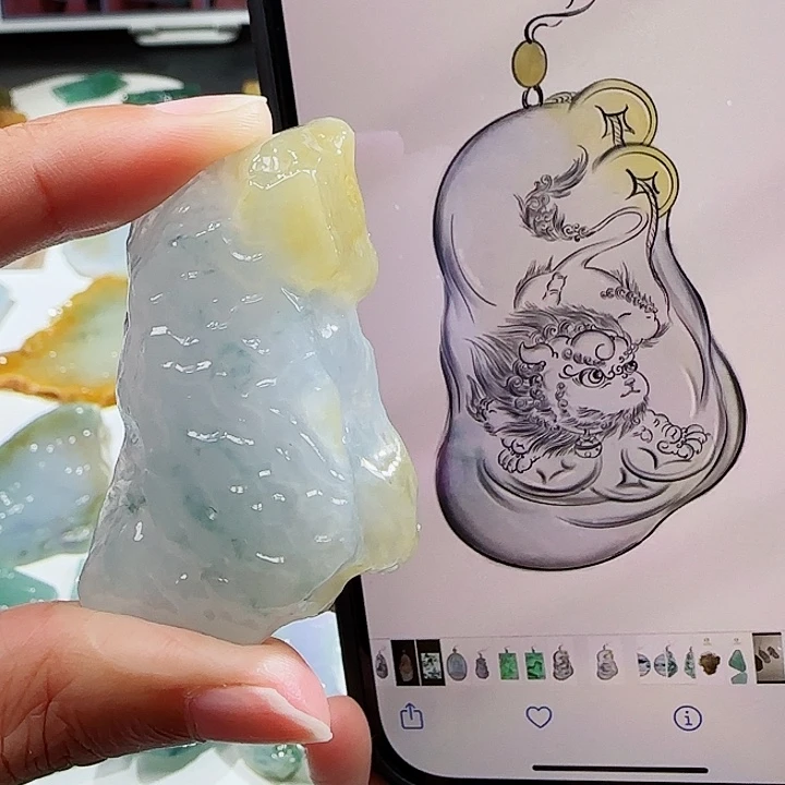 定制翡翠未镶嵌翡翠挂件