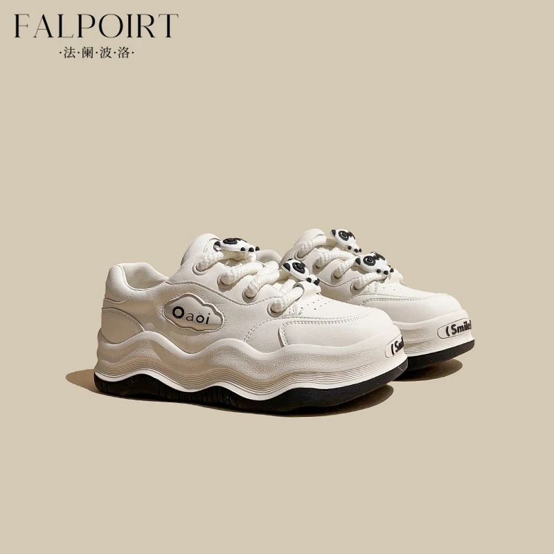 FALPOIRT波浪厚底小白鞋女韩版真皮2025秋季新款增高百搭休闲板鞋