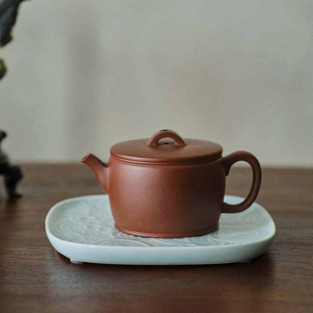 汉瓦紫砂壶原矿底槽清·10孔·190cc