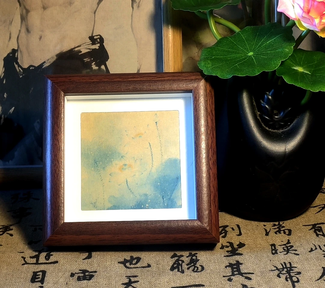 青莲之水墨纸本国画艺术复刻微喷版画桌面摆件