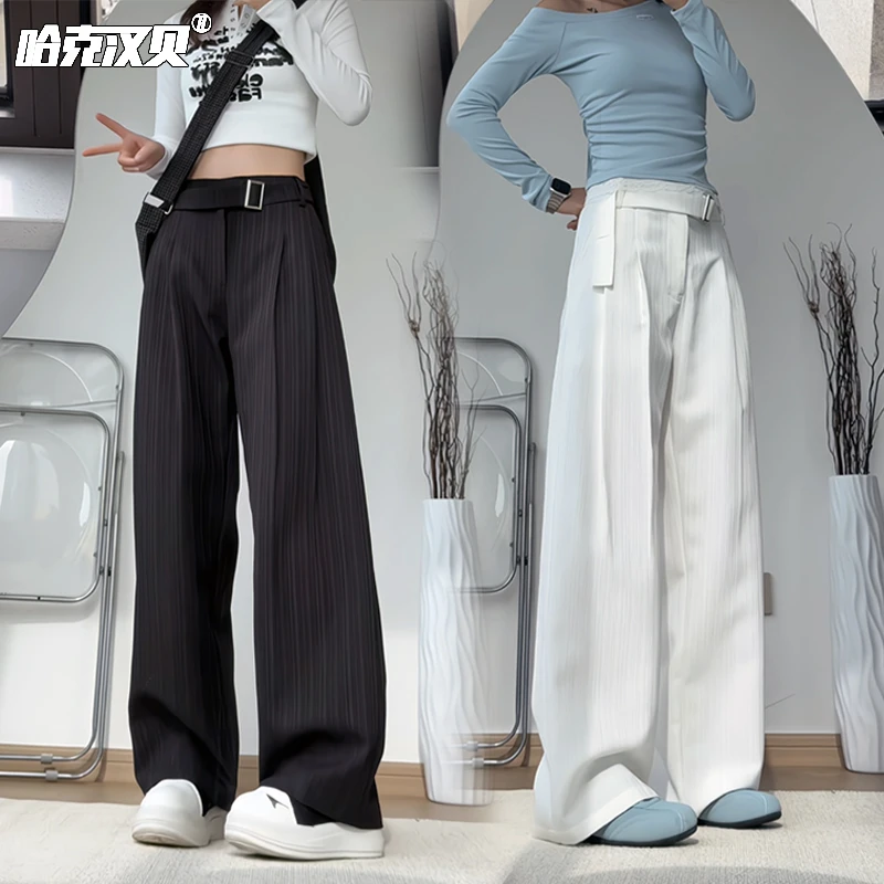 【海浪皱】肌理感小西裤男女早秋垂感宽松直筒裤痞帅潮男休闲长裤子