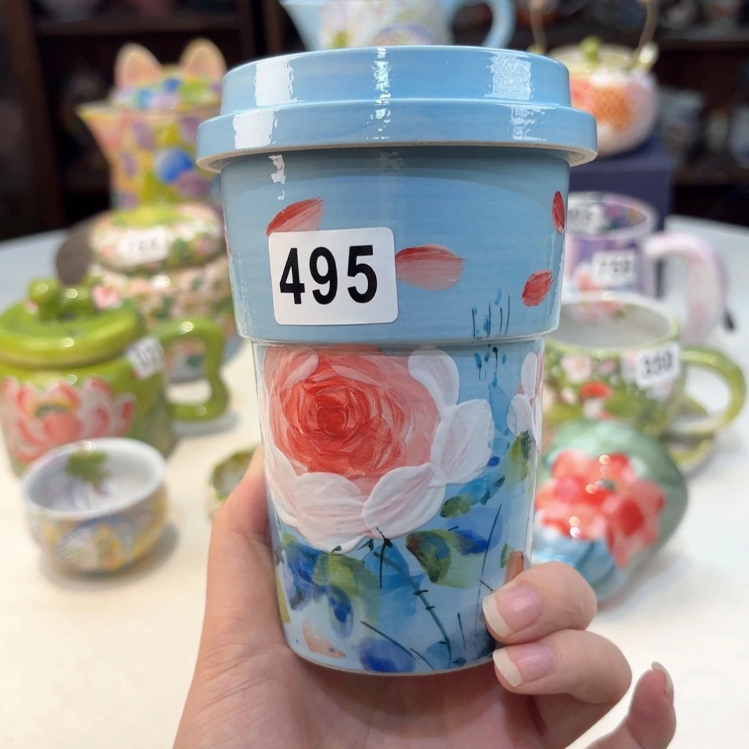 景德镇手绘高温釉下彩陶瓷茶具
