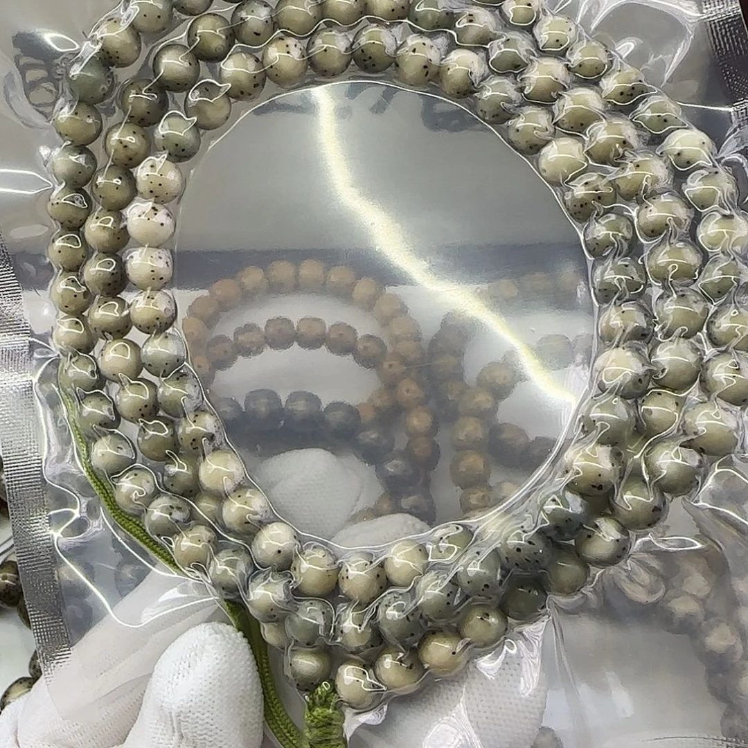 手串星月菩提卡7糯冰绿正圆小细星