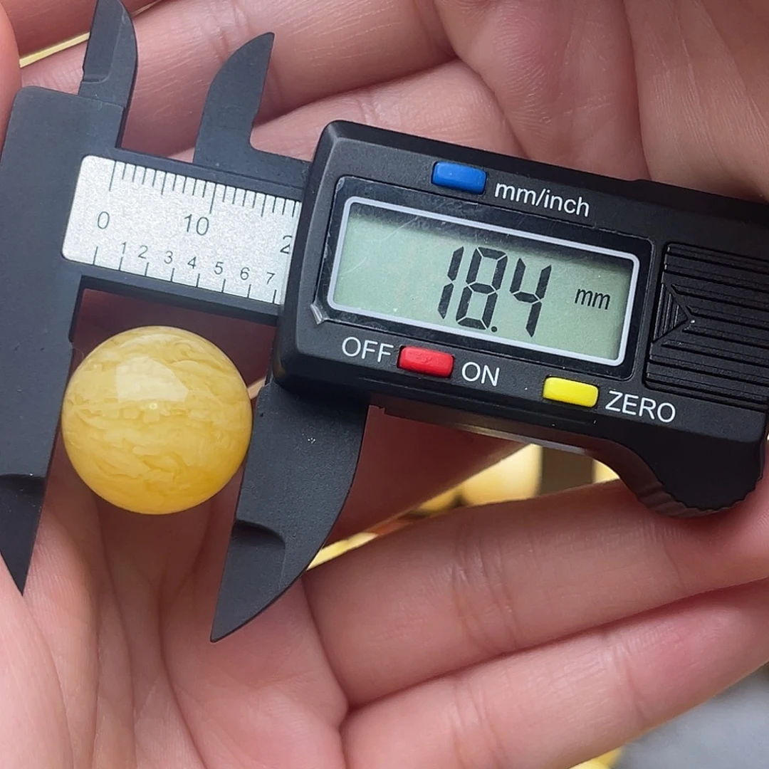 琥珀未镶嵌裸石蜜蜡圆珠梦千层顺纹虎皮