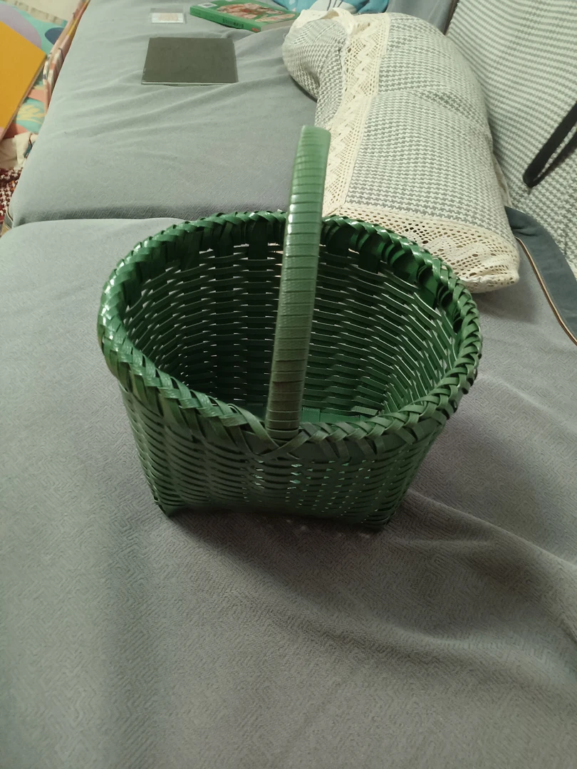 手工编织塑料提篮果园采摘篮买菜购物篮沐浴玩具收纳橘子筐水果蓝