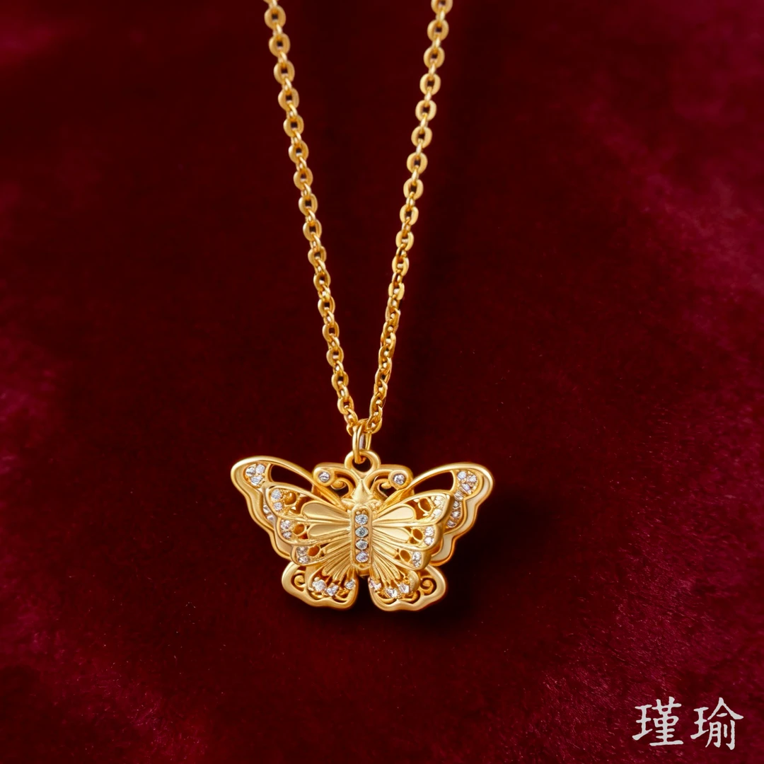 项链 K0467黄色双层蝴蝶项链多样性发货47445