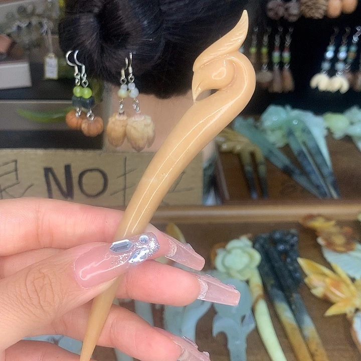 蛇纹石玉合金发饰