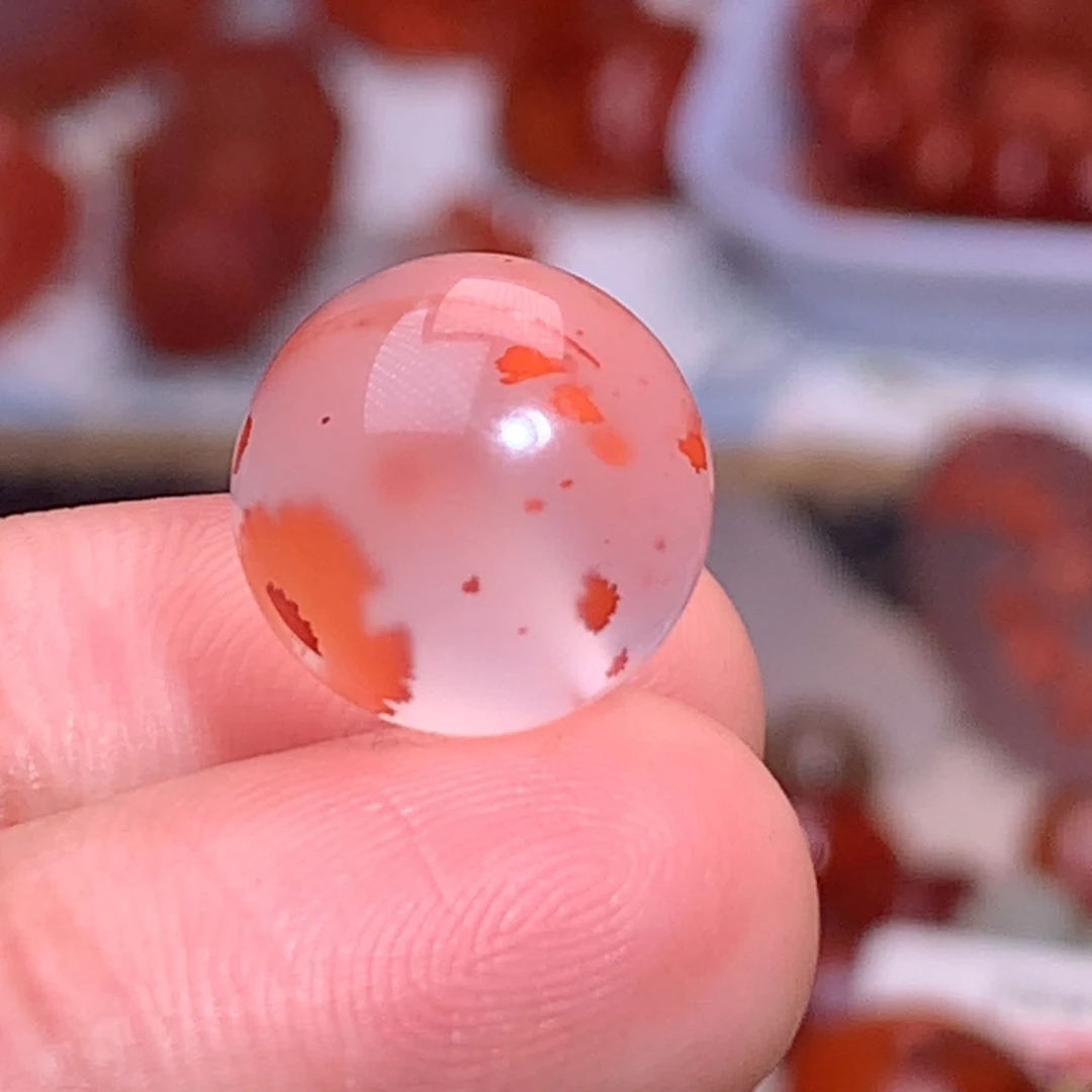 南红玛瑙未镶嵌珠宝半成品草花单珠