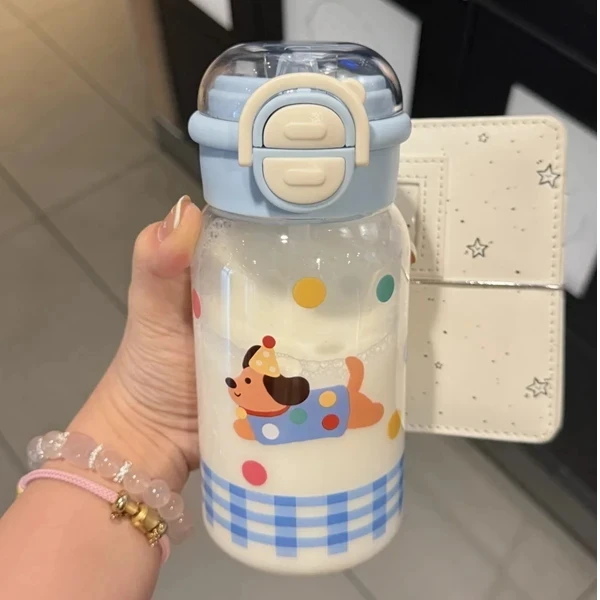 水杯可爱简约学生吸管杯便携网红透明创意大容量防摔少女心韩版