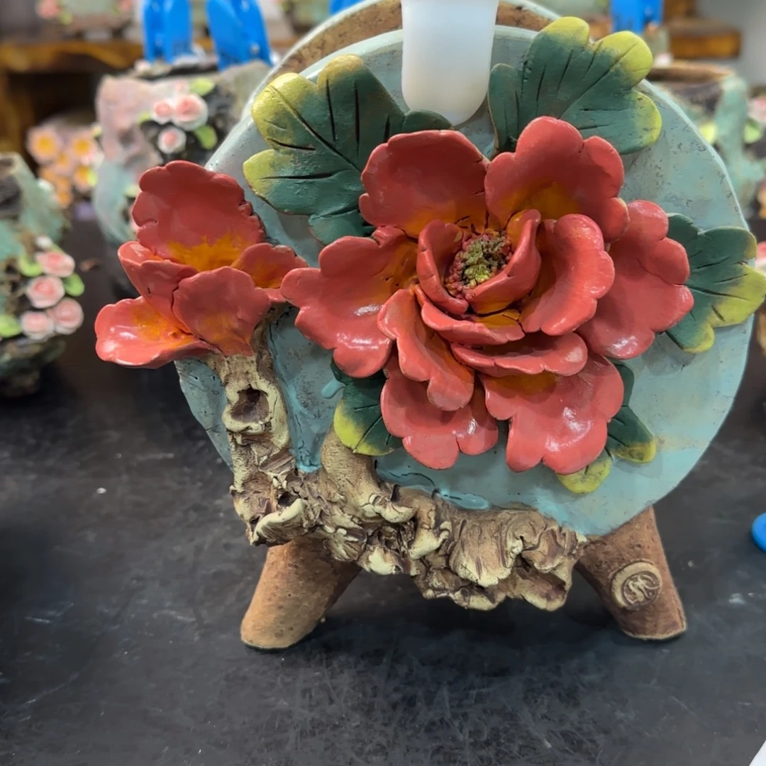 上***）本默花器麦饭石花盆