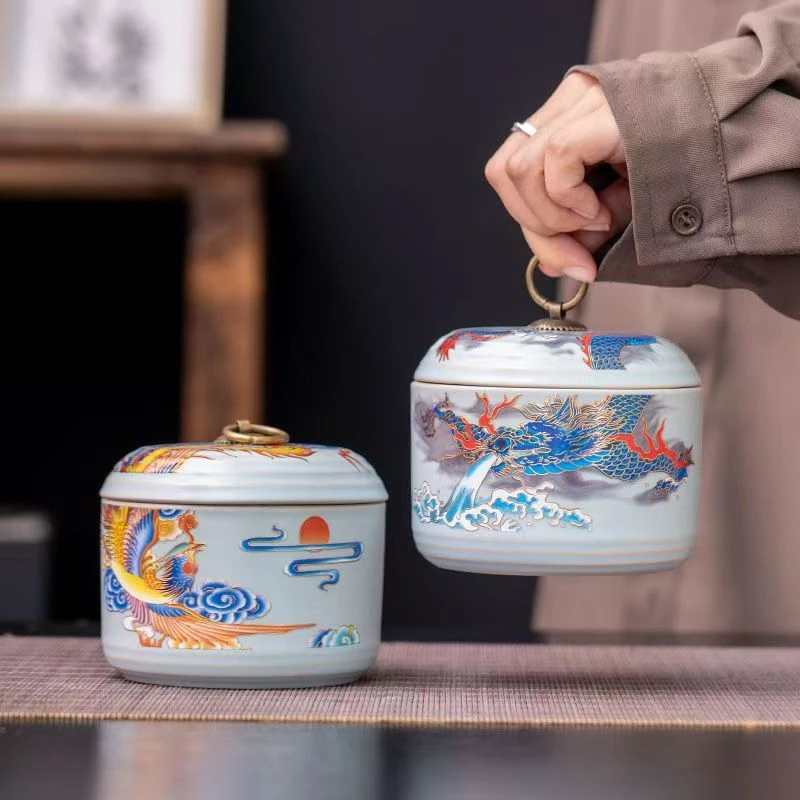 【臻品】龙凤紫砂茶叶罐对罐ZH28-ZH1257