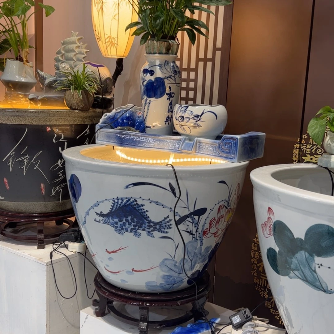 景德镇陶瓷流水摆件