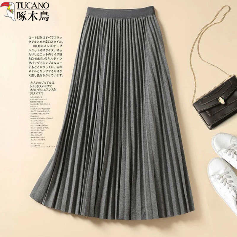 啄木鸟时尚毛呢半身裙女装新款半身裙女款爆款2025新款秋冬