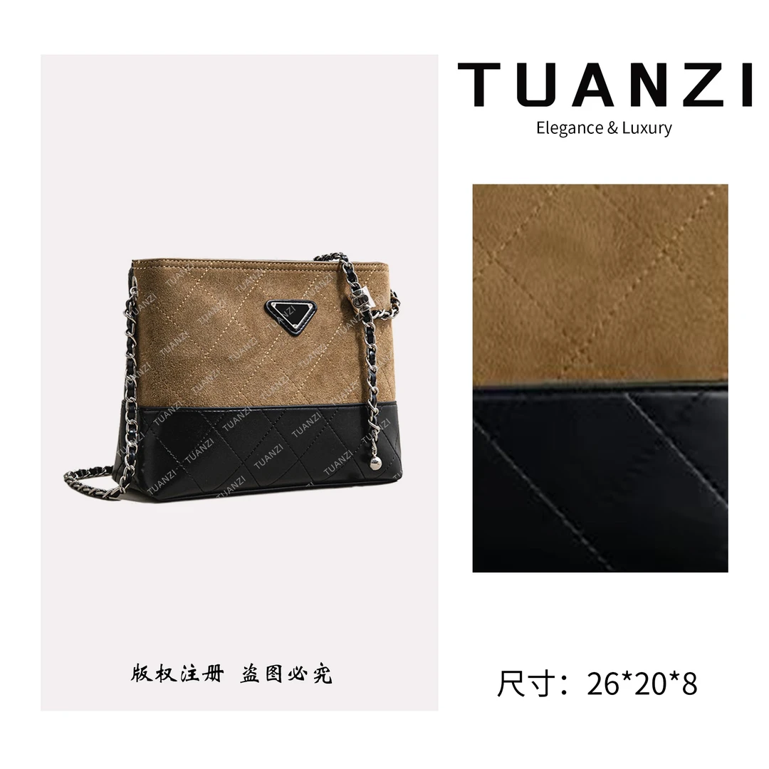 TUANZI【拉达家】新款26cm单肩腋下水桶包 SK-83199-黑色