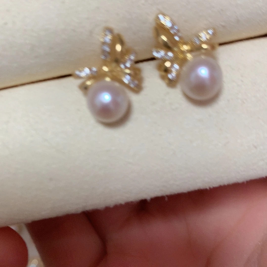 淡水珍珠耳饰合金