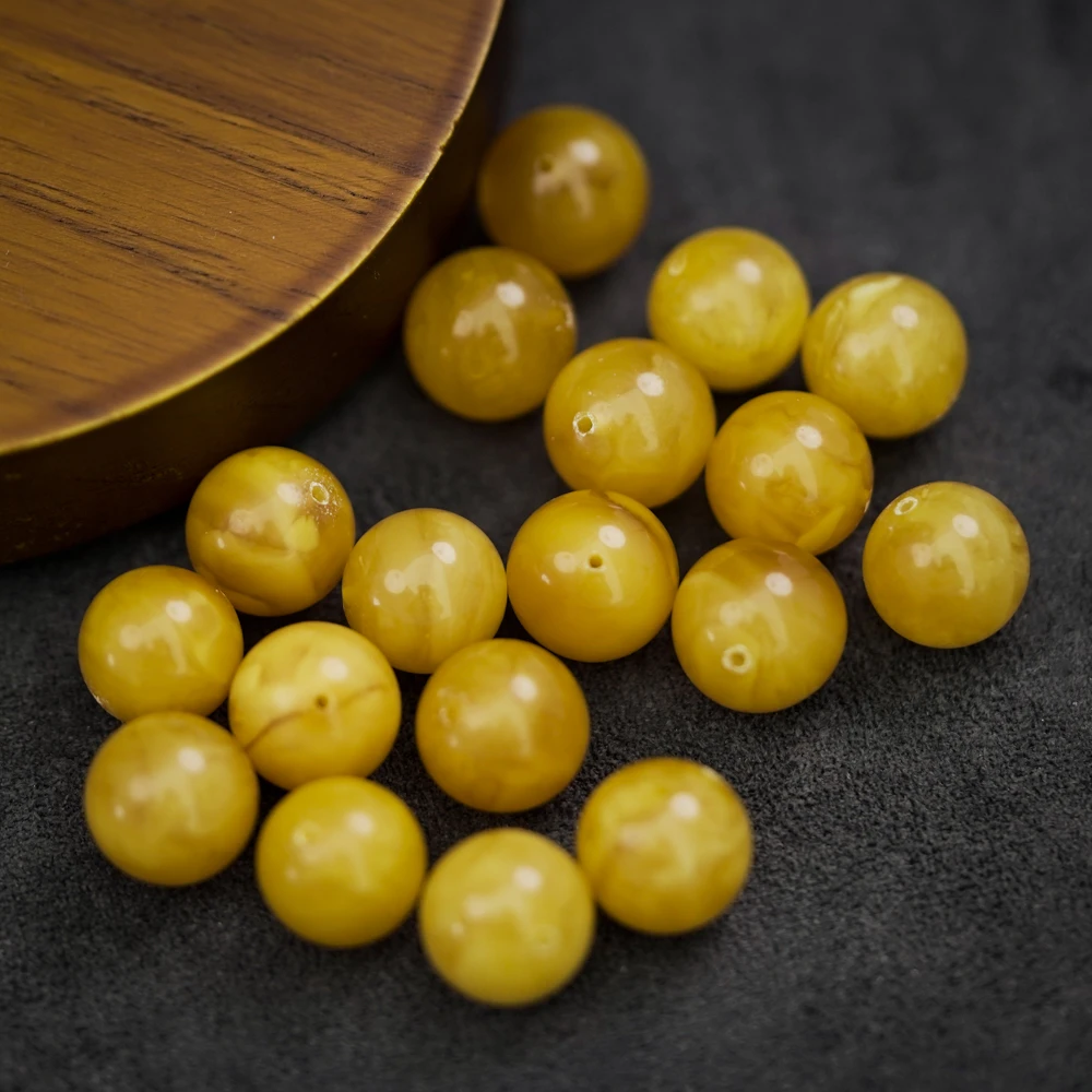 【发1颗】11MM+ 蜜蜡散珠DIY文玩珠宝HP65
