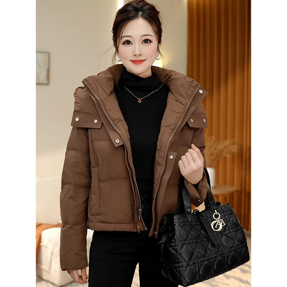 9008短款羽绒服女款新款冬季2024年正品洋气白鸭绒时尚冬装外套